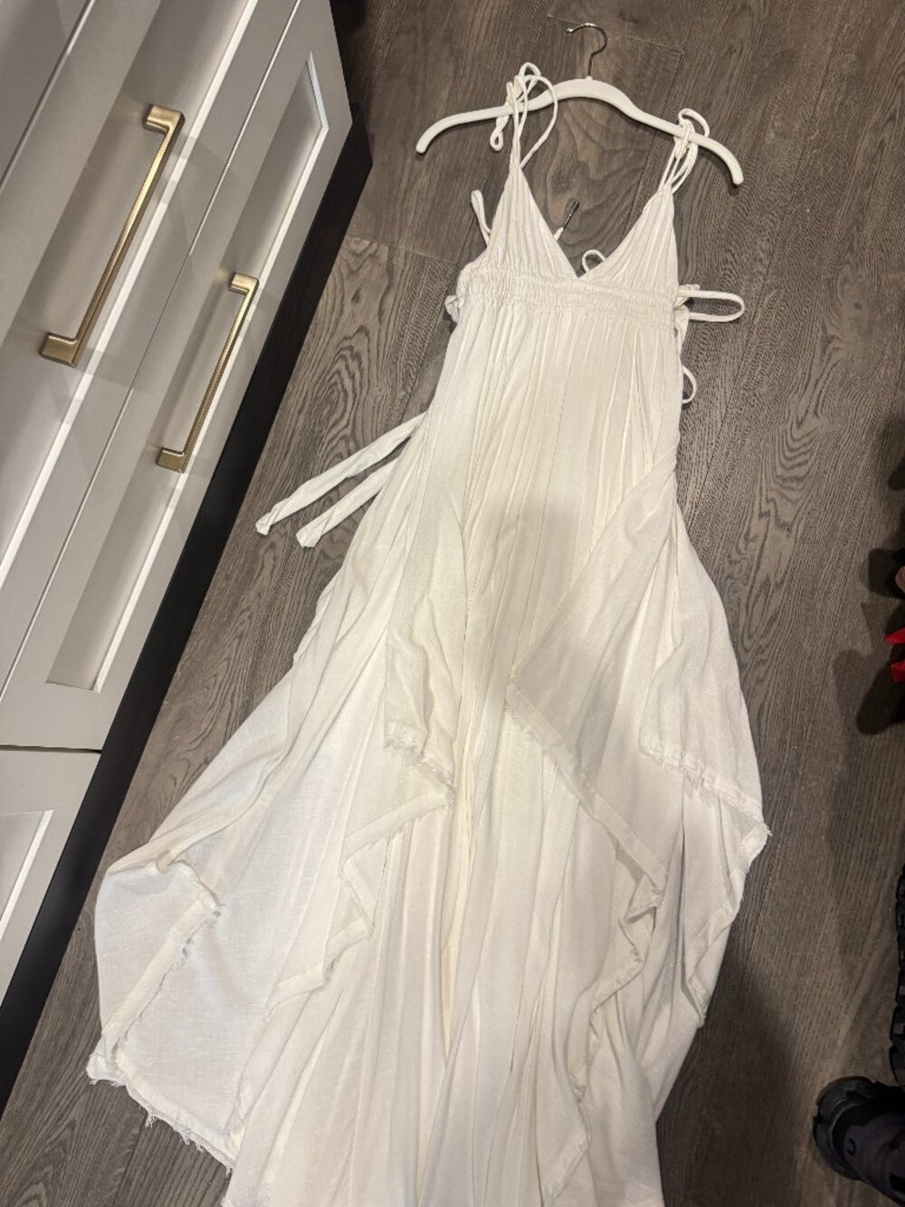 Free People - White Boho Maxi Dress (Size Small)